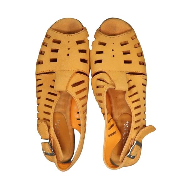 Aerosoles Shoes Womens 6 Sandals Wedge Platform Leather Peep Toe Fashion Comfort - Picture 7 of 13